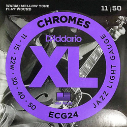 D'Addario ECG24 Σετ 6 Χορδές Ηλεκτρικής Κιθάρας Chrome 11-50" Light Tension