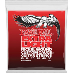 Ernie Ball 2210 Σετ 6 Χορδές Ηλεκτρικής Κιθάρας Nickel Plated Steel 10-50" Extra Light Tension