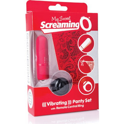 Screaming O Rechargeable Vibrating Panty Set with Ring Δονητής Εσωρούχου για Ζευγάρια με Τηλεχειριστήριο Κόκκινος