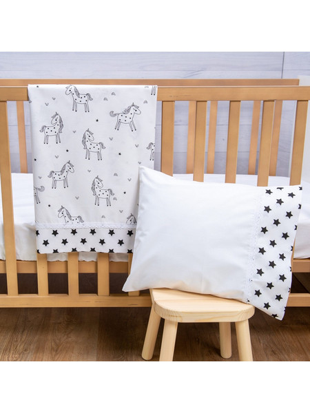 Abo Σετ Βρεφικά Σεντόνια Κούνιας 70x140+15 Cookie White/Black
