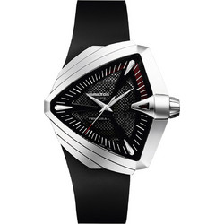 Hamilton Ventura XXL Automatico Ανδρικό Ρολόι Αυτόματο με Μαύρο Καουτσούκ Λουράκι H24655331