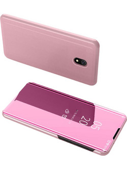 Θήκη Xiaomi Redmi 8A OEM Mirror Surface View Stand Case Cover Flip Window ροζ χρυσό