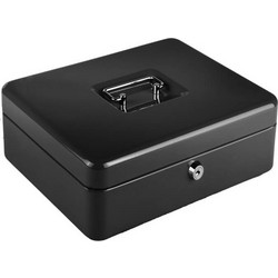 Μεταλλικό cash box ασφαλείας για μεταφορά αποθήκευση χρημάτων 25x20x9 - μαύρο