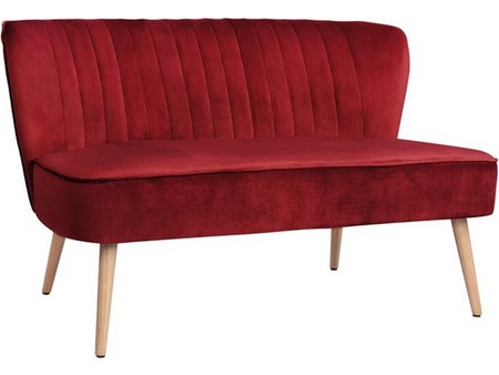 HomeMarkt Andy Διθέσιος Καναπές Βελούδινος Κόκκινος 128x70x77cm HM8401.06