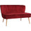 HomeMarkt Andy Διθέσιος Καναπές Βελούδινος Κόκκινος 128x70x77cm HM8401.06