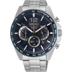 Seiko Conceptual Ανδρικό Ρολόι Χρονογράφος Αυτόματο με Ασημί Μεταλλικό Μπρασελέ SSB345P1