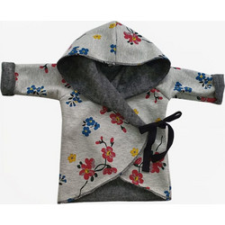 Ζακέτα Σταυρωτή Oικολογικό fleece Red Flowers Tiny Toes