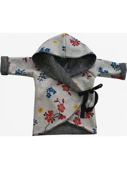 Ζακέτα Σταυρωτή Oικολογικό fleece Red Flowers Tiny Toes