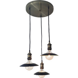 Home Lighting Magnum Plate Κρεμαστό Φωτιστικό Οροφής Τρίφωτο Λευκό 77-2437