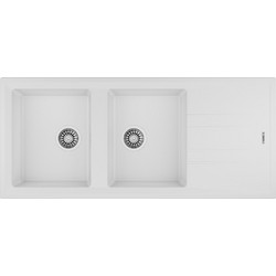 Teka Stone 80 B-TG 2C 1E Ένθετος Νεροχύτης Γρανίτη Αντιστρεφόμενος Artic White 116x51cm