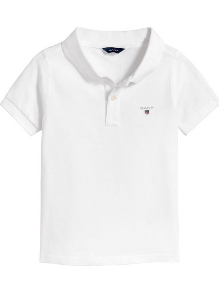 Μπλούζα polo λευκή Little Shield Gant