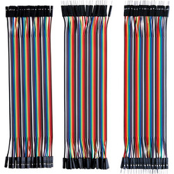 Elegoo Jumper Wire 40 x 20 cm Female Male, Female Female, Male Male Cable Jumper 28 AWG Wire Bridges for Arduino Raspberry Pi (Set of 3)