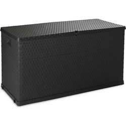 TOOMAX Ιταλίας Μπαούλο Αποθήκευσης 120x56x63cm 420lt Πλαστικό 8.5kg MULTIBOX RATTAN DARK ANTHRACITE