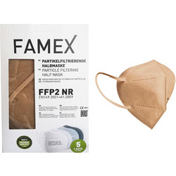 Famex FFP2 NR Particle Filtering Half Mask Καφέ 10τμχ
