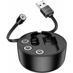 Magnetic Charging Cable USB A 2.0 Male Type C/Micro USB/Lightning Black 1m Borofone BU26