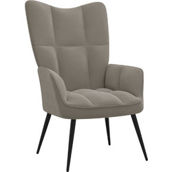 vidaXL Πολυθρόνα Relax Βελούδινη Γκρι 328073
