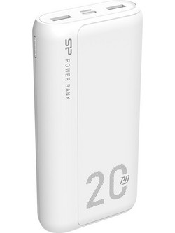 Silicon Power QS15 Power Bank 20000mAh 18W με 2 Θύρες USB-A & Θύρα USB-C Power Delivery White