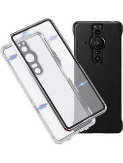 Για Sony Xperia Pro-I HD Μαγνητική μεταλλική θήκη τηλεφώνου από γυαλί (Ασημί) (OEM)