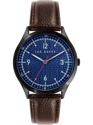 Ted Baker Ανδρικό Ρολόι με Καφέ Δερμάτινο Λουράκι BKPMHS114UO