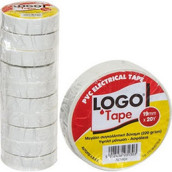Logo Tape Μονωτική Tαινία 19mm x 20m Λευκή 1τμχ