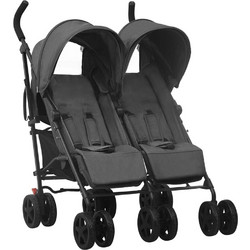 vidaXL 10236 Καρότσι για Δίδυμα Black