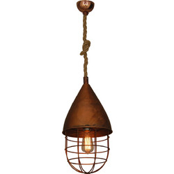 Home Lighting Cleitus Κρεμαστό Φωτιστικό Οροφής Πλέγμα Μονόφωτο E27 Μπρονζέ 77-3008