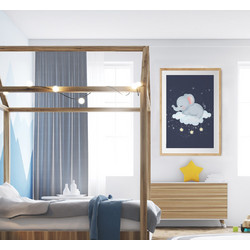 ΠΑΙΔΙΚΗ ΑΦΙΣΑ SLEEPY ELEPHANT 48282 (PVC/PLEXIGLASS ΦΥΣΙΚΟ ΞΥΛΟ ΜΕ ΠΛΑΙΣΙΟ) 40x60cm