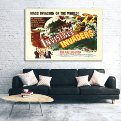 Πίνακας σε καμβά - Vintage Movie Posters - Invisible Invaders - 45 x 30 εκ