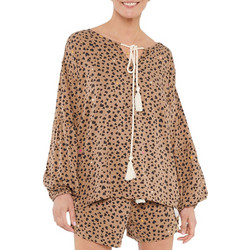 FEMI STORIES SOSO SHIRT BROWN LEOPARD