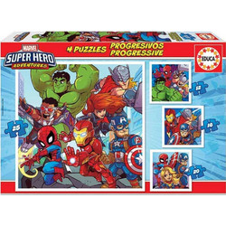 Παιδικό Puzzle Educa Marvel Super Heroes 4 in 1 12 + 16 + 20 + 25 Κομμάτια
