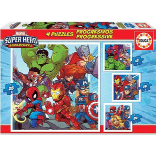 Παιδικό Puzzle Educa Marvel Super Heroes 4 in 1 12 + 16 + 20 + 25 Κομμάτια