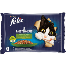 Purina Felix Le Ghiottonerie Beef with Tomato & Chicken with Carrots in Jelly 4x85gr