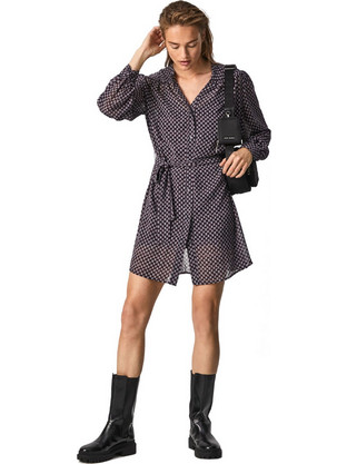 Pepe Jeans Candy Vaporous Midi Καθημερινό Φόρεμα Μαύρο PL952910-0AA