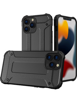 Hurtel Hybrid Armor Back Cover Black (iPhone 13 Pro)