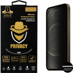 Idol 1991 9H 0.25mm Semi Curved Privacy Προστατευτικό Οθόνης Tempered Glass Μαύρο (iPhone 12 / 12 Pro)