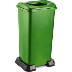 Κάδος Ανακύκλωσης 70lt με Πλαστική Βάση 43x34x71cm με Άνοιγμα 23.7x18.7cm στο Καπάκι Πλαστικός 2.64kg Πράσινο