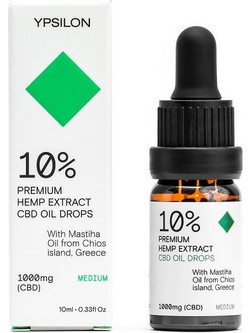 Ypsilon 10% Premium Hemp Extract CBD Oil Drops Medium 1000mg 10ml