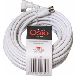 Osio Καλώδιο Κεραίας Coax Male to Coax Female Angle 90 10m White OSK-1350