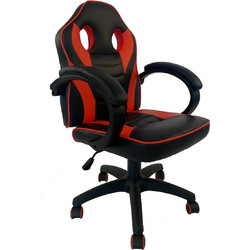 Velco Καρέκλα Gaming Δερματίνης με Ρυθμιζόμενα Μπράτσα Μαύρη Κόκκινη 66-35693
