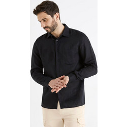 Celio Ανδρικό Πουκάμισο Μακρυμάνικο BAFLAX Black