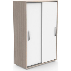 PoliHome Δίφυλλη Ντουλάπα Ρούχων Συρόμενη Flare Λευκή 68x32.9x105.6cm 162130019