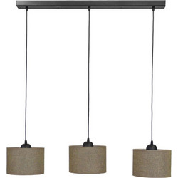 Heronia Lighting ΗΚ-06 Κρεμαστό Φωτιστικό Οροφής Ράγα Τρίφωτο E27 Καφέ Φ20cm 14-0157