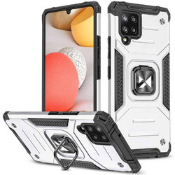 Wozinsky Ring Armor Kickstand Tough Rugged Back Cover Silver (Samsung Galaxy A42)