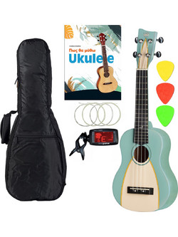 Gewa VGS Manoa Waimea Soprano Pacific Lagoon Green Deluxe Bundle