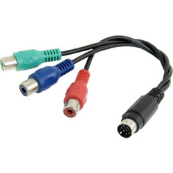 7 PIN S-Video Male to 3-RCA Female Composite AV Cable 0.3m