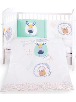 KikkaBoo New Friends Σετ Κούνιας 70x140cm White 3τμχ
