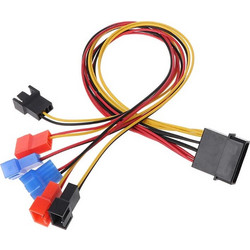 4-Pin IDE Molex To 6-Port Cooling Fan 2-Pin Splitter Power