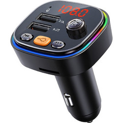 FM Bluetooth Transmitter αυτοκινήτου με 2 USB και SD Card (μικρόφωνο γρήγορη φόρτιση κινητού ανοιχτή ακρόαση οθόνη LED ραδιο radio αναπτήρας 3.1Α φορτιστής quick charge μαύρο) BL-5319