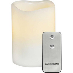 Κερί Με Μπαταρία F0711515 Led On/Οff Φ7,5cm 12,5cm White Aca Πλαστικό