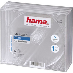 1x5 Hama CD Jewel-Case transparent 44748